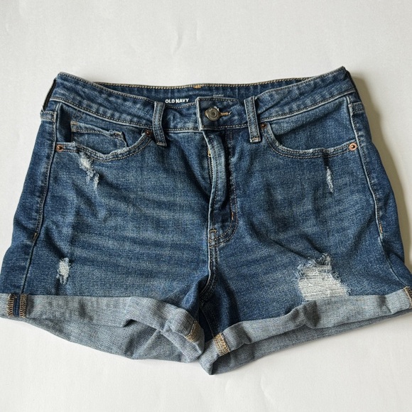 Old Navy Pants - Women’s Old Navy Distressed High Rise OG Straight Denim Shorts Size 6